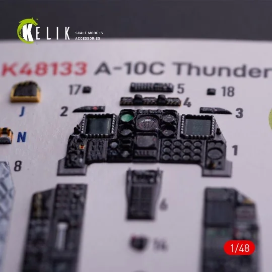 A-10C - interior 3D decals for GWH kit, 1/48 - Kelik K48133