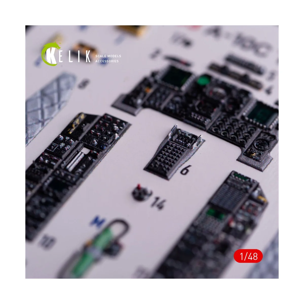 A-10C - interior 3D decals for GWH kit, 1/48 - Kelik K48133