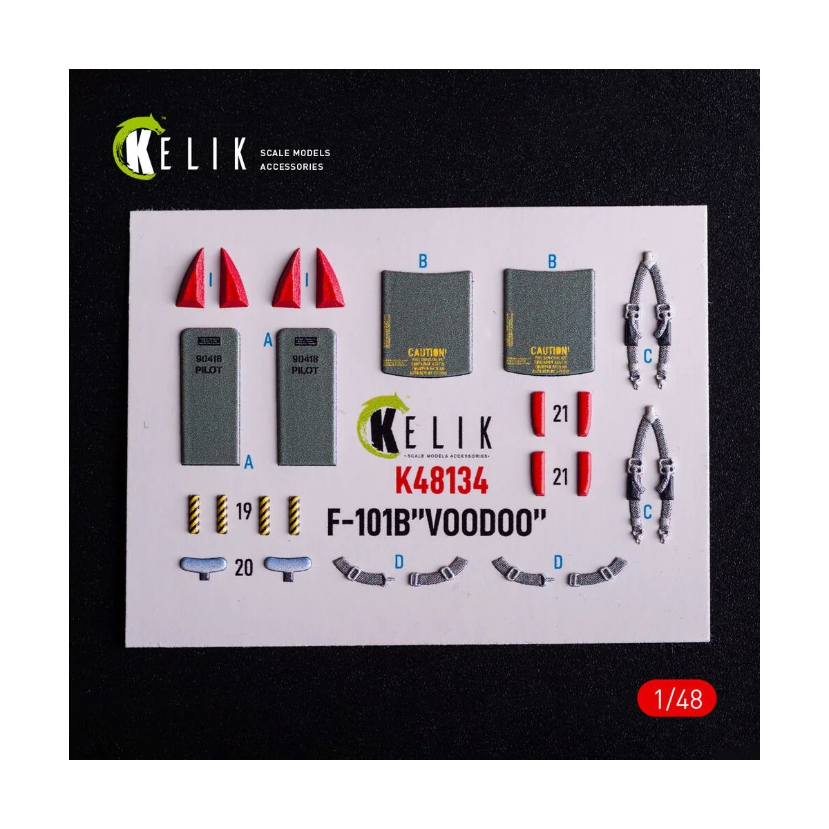F-101B VooDoo - interior 3D decals for Zimi Model/KittyHawk kit, 1/...