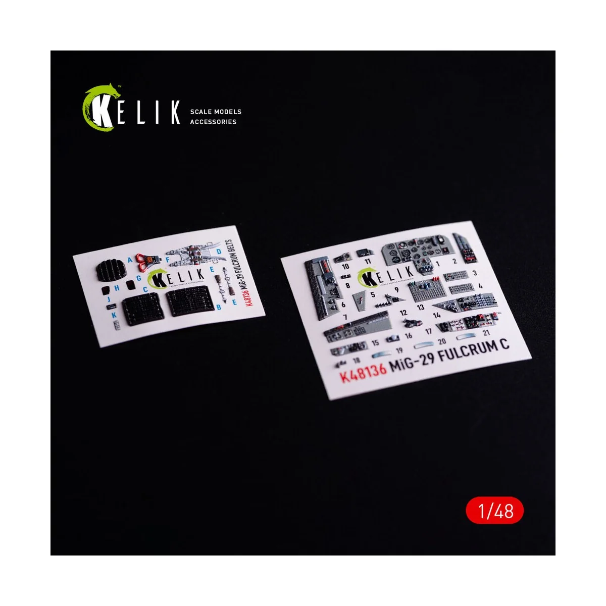 Mig-29C (9-13) Fulcrum interior 3D decals for GWH, 1/48 - Kelik K48136
