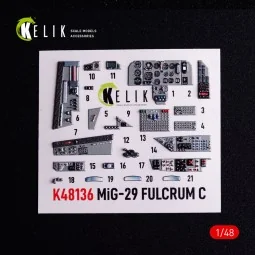 Mig-29C (9-13) Fulcrum interior 3D decals for GWH, 1/48 - Kelik K48136 2
