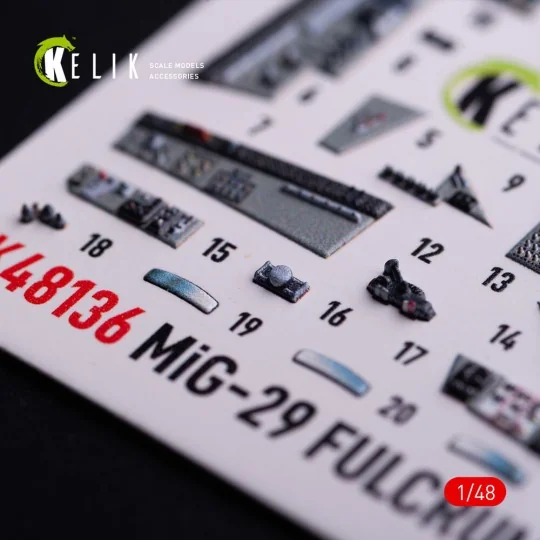 Mig-29C (9-13) Fulcrum interior 3D decals for GWH, 1/48 - Kelik K48136