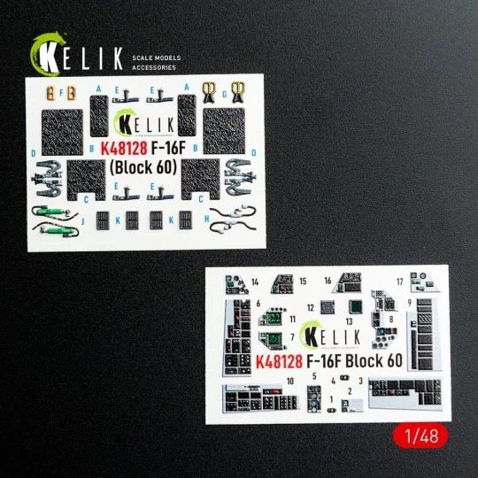 F-16F Block 60 - interior 3D decals for Hasegawa kit, 1/48 - Kelik ...