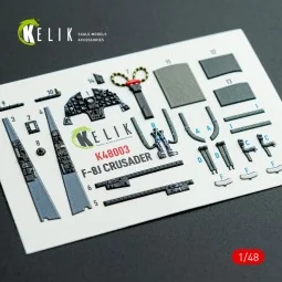 F-8J Crusader - interior 3D decals for Hasegawa kit, 1/48 - Kelik K... 2