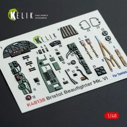 Bristol Beaufighter Mk.VI - interior 3D decals for Tamiya kit, 1/48... 2
