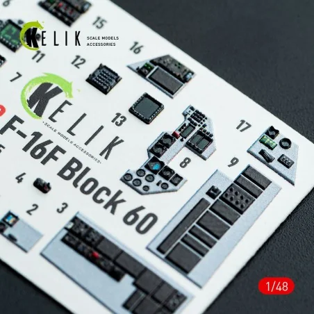 F-16F Block 60 - interior 3D decals for Hasegawa kit, 1/48 - Kelik ...