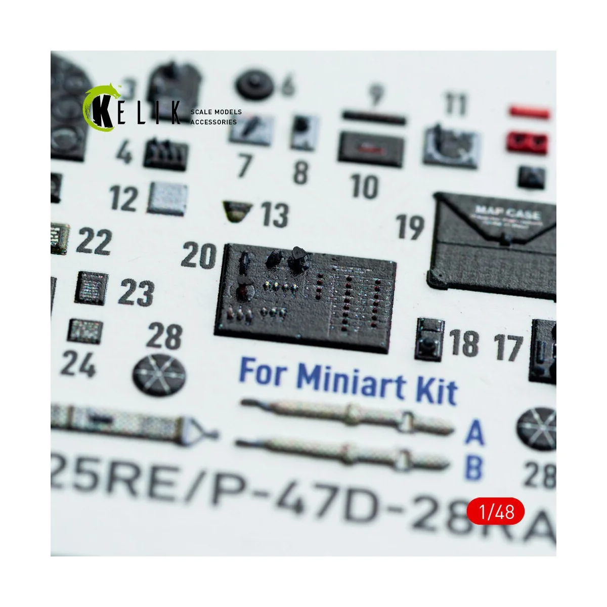 P-47D - 25RE/28RA - interior 3D decals for MiniArt kit, 1/48 - Keli...