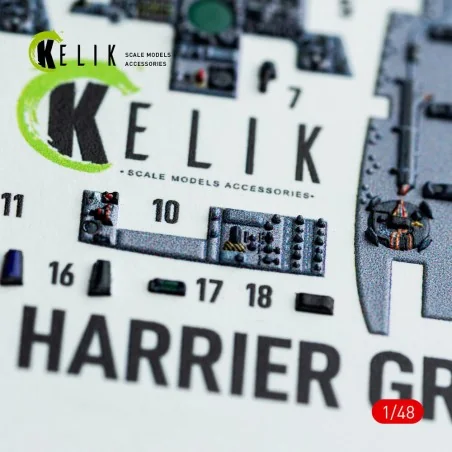 Harrier GR1/GR3 interior 3D decals for Kinetic kit, 1/48 - Kelik K4...