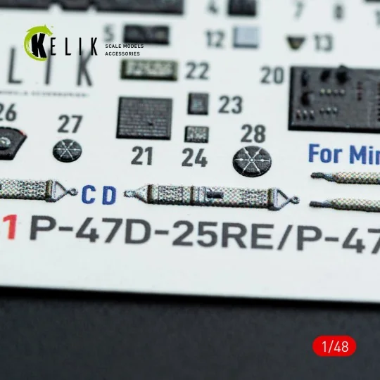 P-47D - 25RE/28RA - interior 3D decals for MiniArt kit, 1/48 - Keli...