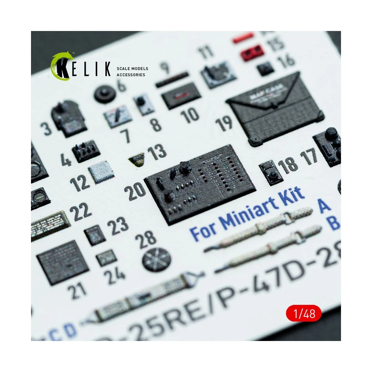 P-47D - 25RE/28RA - interior 3D decals for MiniArt kit, 1/48 - Keli...