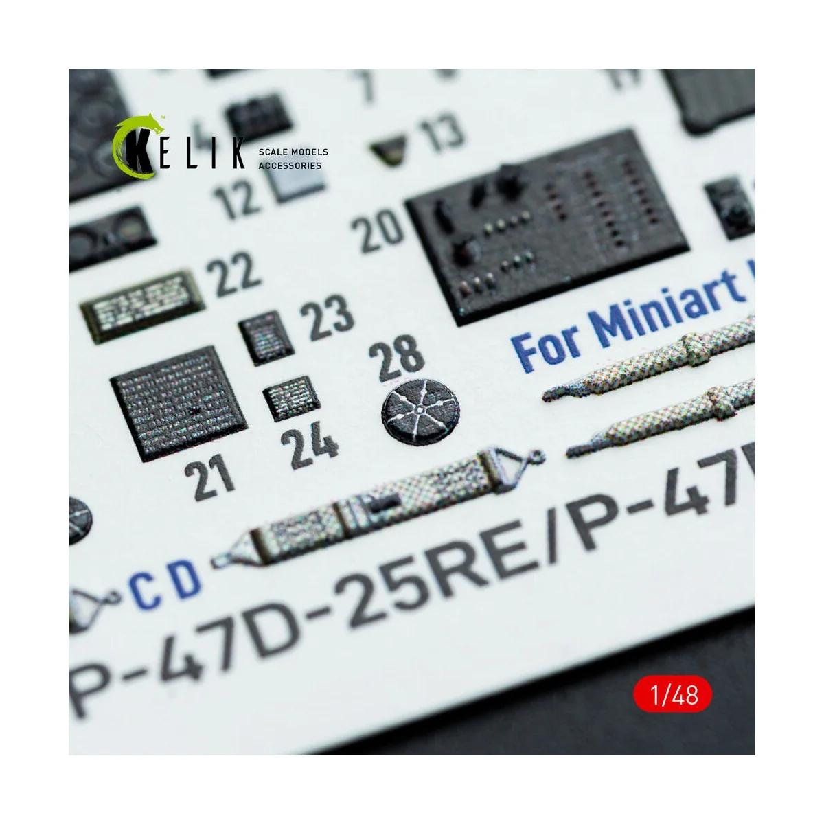 P-47D - 25RE/28RA - interior 3D decals for MiniArt kit, 1/48 - Keli...