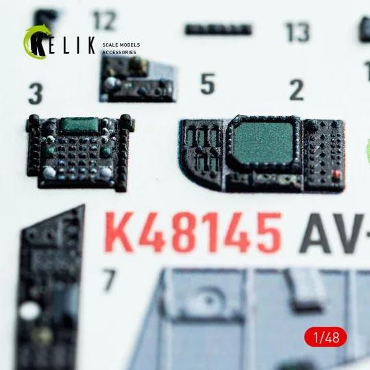 AV-8B Harrier - interior 3D decals for Hasegawa kit, 1/48 - Kelik K...