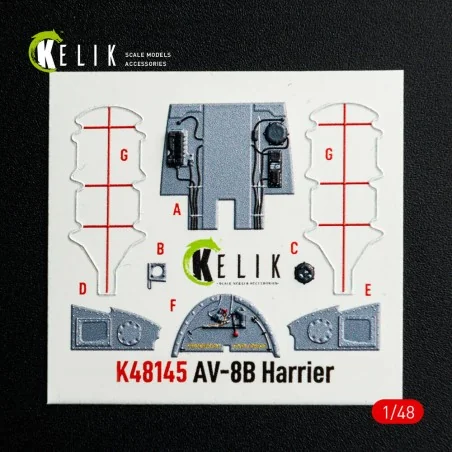AV-8B Harrier - interior 3D decals for Hasegawa kit, 1/48 - Kelik K...
