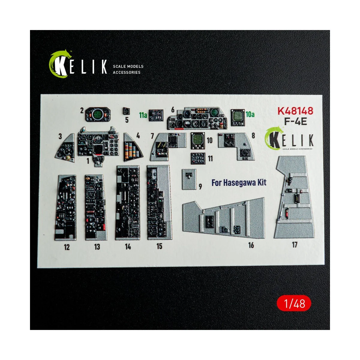 F-4E - interior 3D decals for Hasegawa kit, 1/48 - Kelik K48148