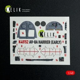 AV-8A HARRIER (Early) - interior 3D decals for Kinetic kit, 1/48 - ... 2