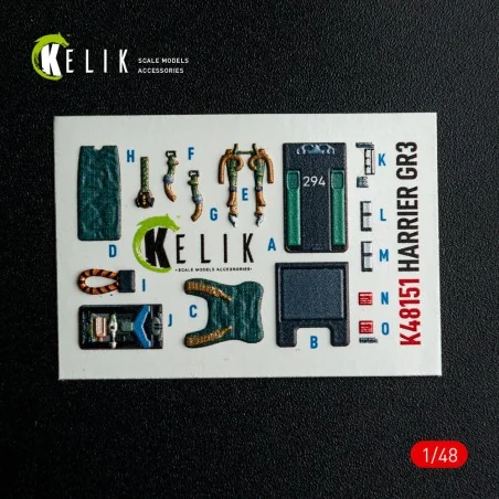 HARRIER GR3 - interior 3D decals for Kinetic kit, 1/48 - Kelik K48151