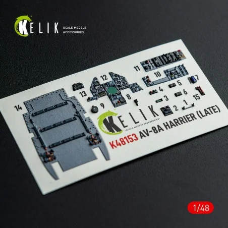 AV-8A HARRIER (Late) - interior 3D decals for Kinetic kit, 1/48 - K...