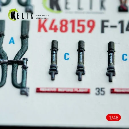 F-14D - interior 3D decals for GWH kit, 1/48 - Kelik K48159