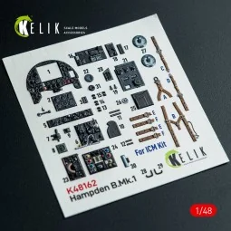 Hampden B.Mk.1 - interior 3D decals for ICM kit, 1/48 - Kelik K48162 2