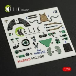 MC.200 - interior 3D decals for Italeri kit, 1/48 - Kelik K48163 2