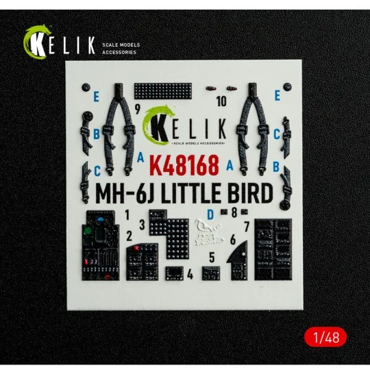 MH-6J Little Bird - interior 3D decals for ICM kit, 1/48 - Kelik K4...