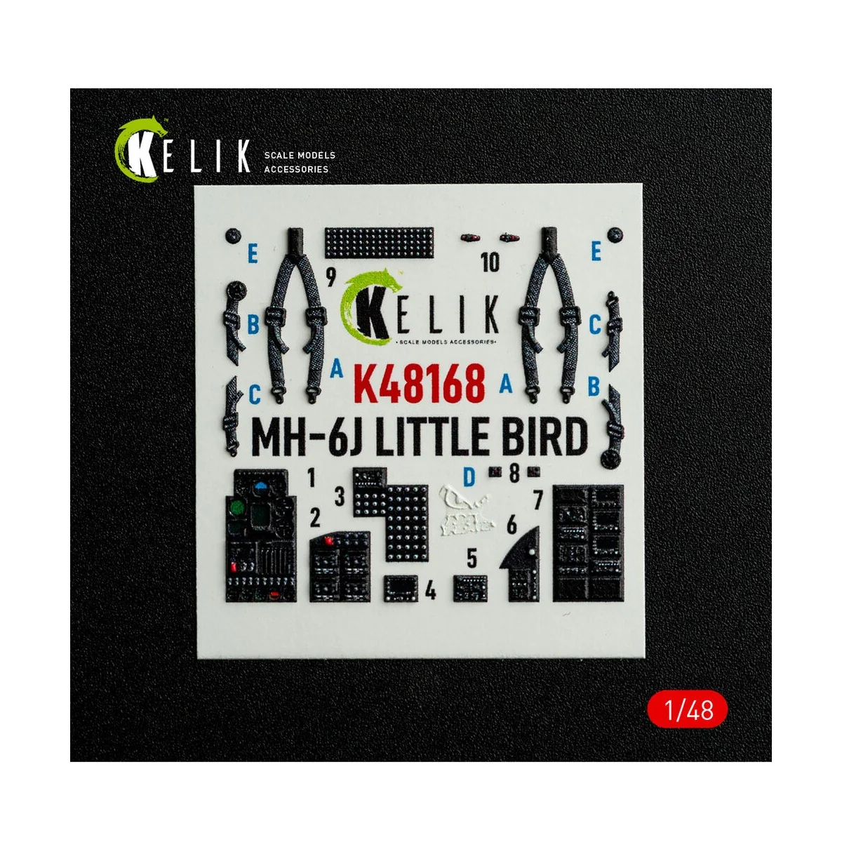 MH-6J Little Bird - interior 3D decals for ICM kit, 1/48 - Kelik K4...