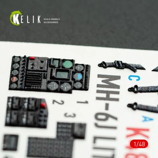 MH-6J Little Bird - interior 3D decals for ICM kit, 1/48 - Kelik K4...