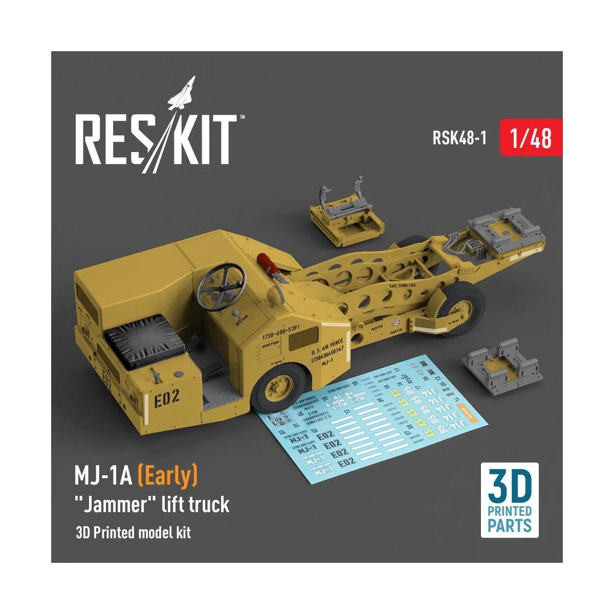 MJ-1A (Early) Jammer lift truck (3D Printed model kit), 1/48 - ResK...