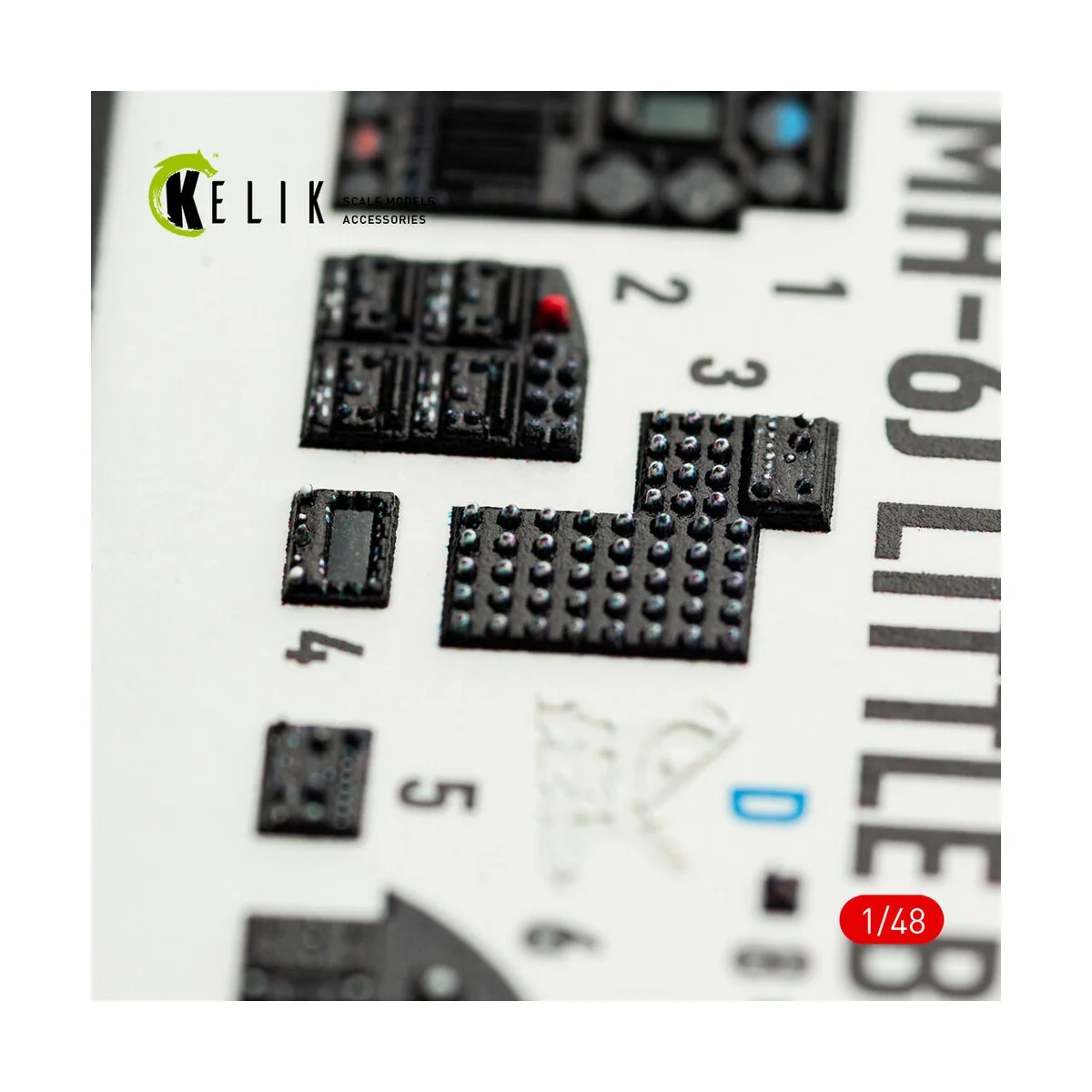 MH-6J Little Bird - interior 3D decals for ICM kit, 1/48 - Kelik K4...