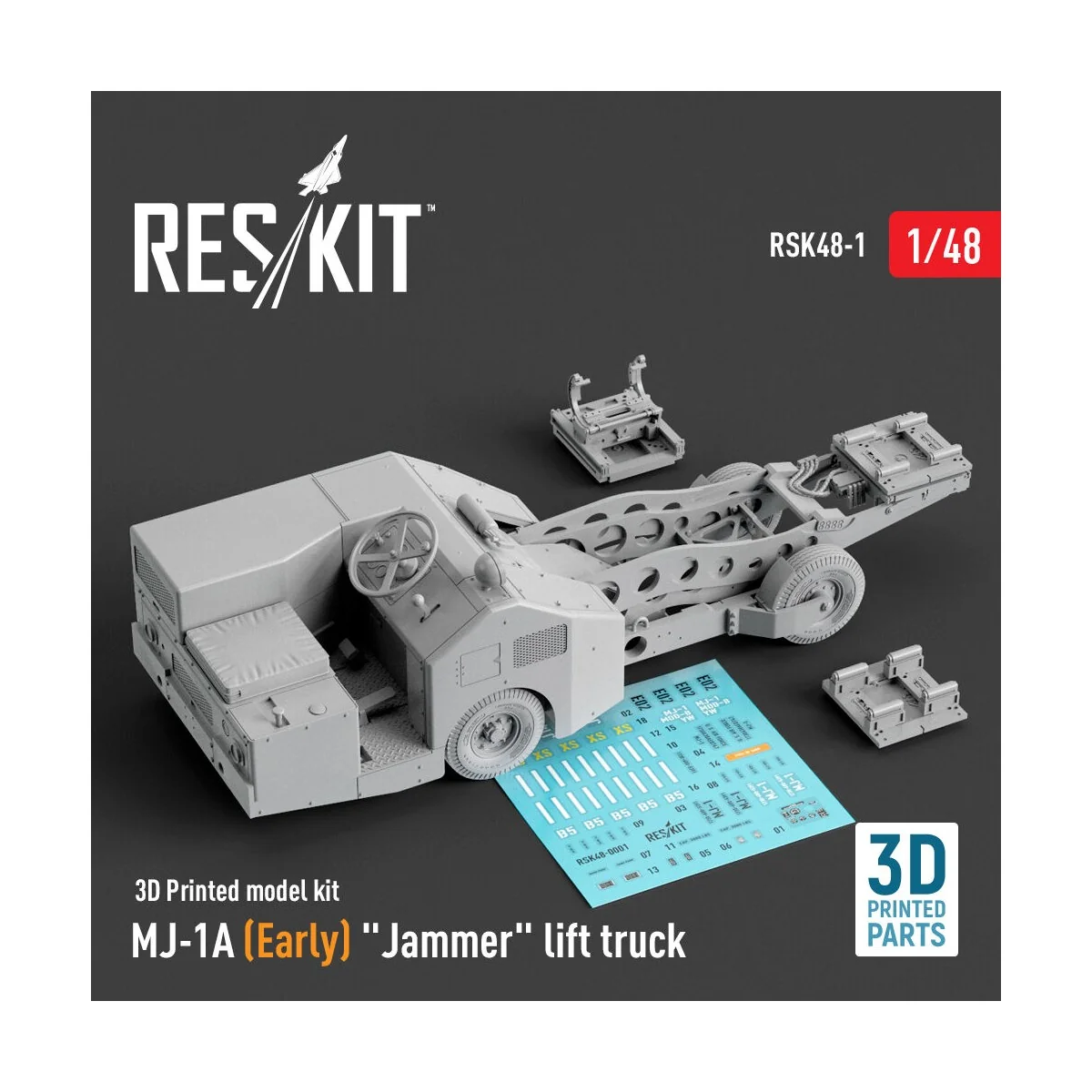 MJ-1A (Early) Jammer lift truck (3D Printed model kit), 1/48 - ResK...