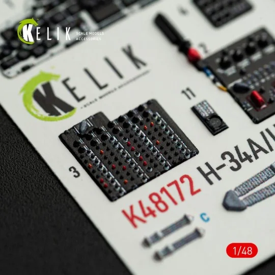 H-34A/UH-34D - interior 3D decals for Italeri kit, 1/48 - Kelik K48172