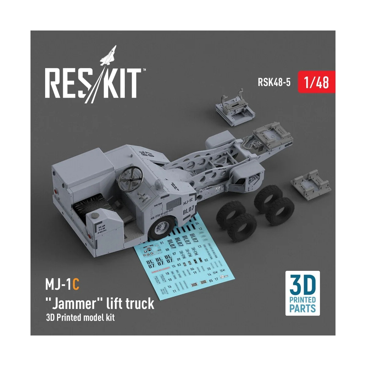 MJ-1C Jammer lift truck (3D Printed model kit), 1/48 - ResKit Model...