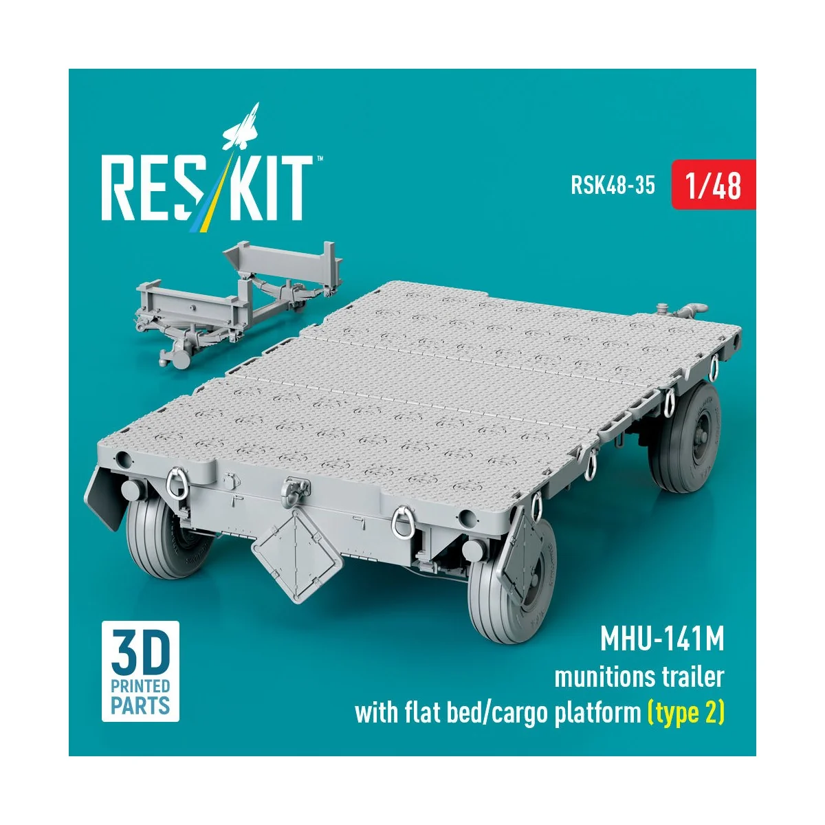 MHU-141M munitions trailer with flat bed/cargo platform (type 2) (3... MHU-141M munitions trailer with flat bed/cargo platform (type 2) (3...