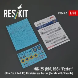 MiG-25RBF, RBS Foxbat (Blue 74 & Red 17) Ukrainian Air Forces (Deca...