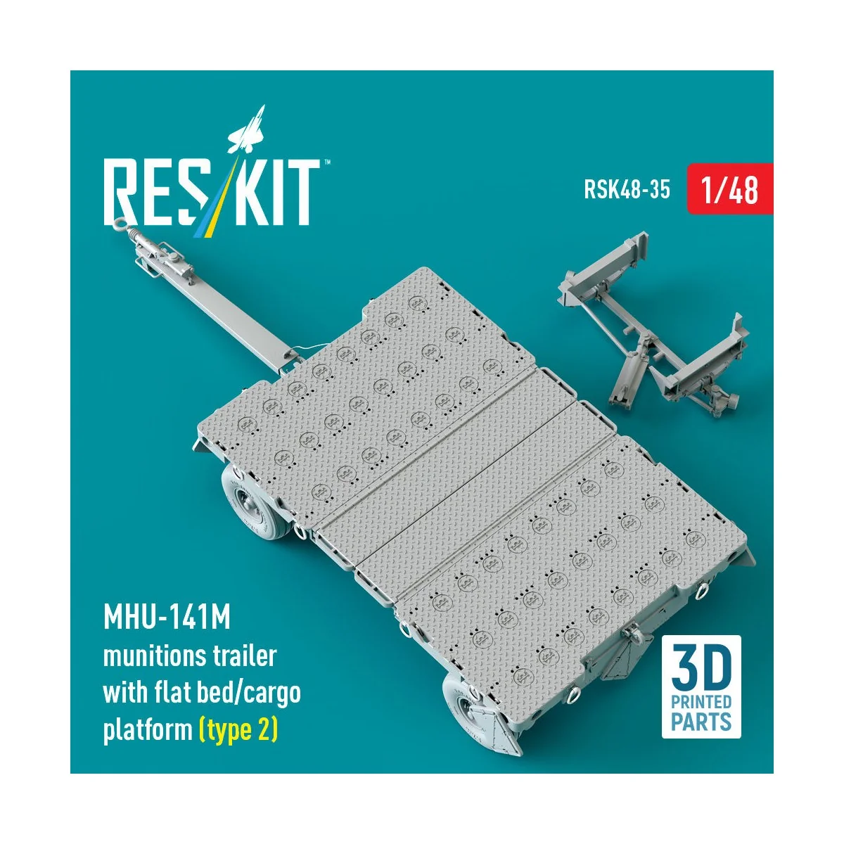 MHU-141M munitions trailer with flat bed/cargo platform (type 2) (3... MHU-141M munitions trailer with flat bed/cargo platform (type 2) (3...