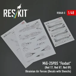 MiG-25PDS Foxbat (Red 17, Red 87, Red 89) Ukrainian Air Forces (Dec... 2