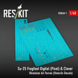 Su-25 Frogfoot Digital (Pixel) & Clover Ukrainian Air Forces (Stenc...