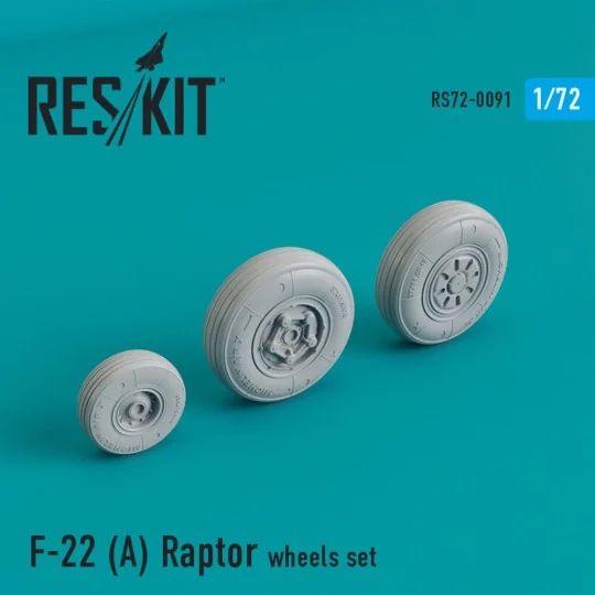 F-22A Raptor wheels set, 1/72 - ResKit Models RS72-0091