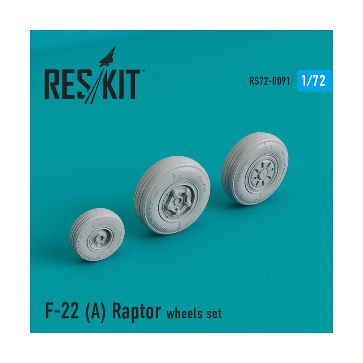 F-22A Raptor wheels set, 1/72 - ResKit Models RS72-0091
