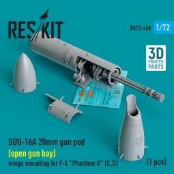SUU-16A 20mm gun pod (open gun bay) wings mounting for F-4 Phantom ...