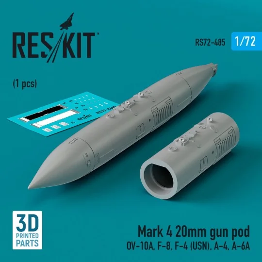 Mark 4 20mm gun pod (1 pcs) (OV-10A, F-8, F-4 (USN), A-4, A-6A) (3D...