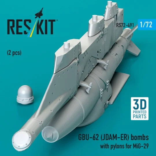 GBU-62 (JDAM-ER) bombs with pylons for MiG-29 Fulcrum (2 pcs) (3D P...