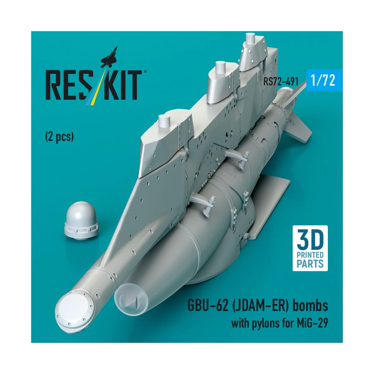 GBU-62 (JDAM-ER) bombs with pylons for MiG-29 Fulcrum (2 pcs) (3D P...