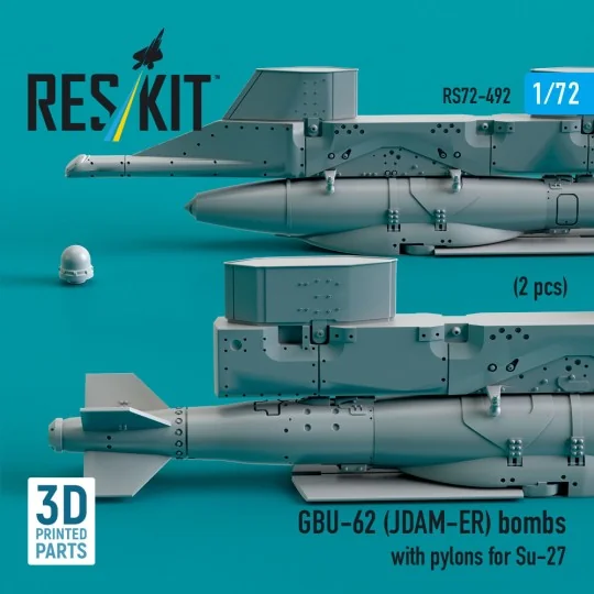 GBU-62 (JDAM-ER) bombs with pylons for Su-27 Flanker (2 pcs) (3D Pr...