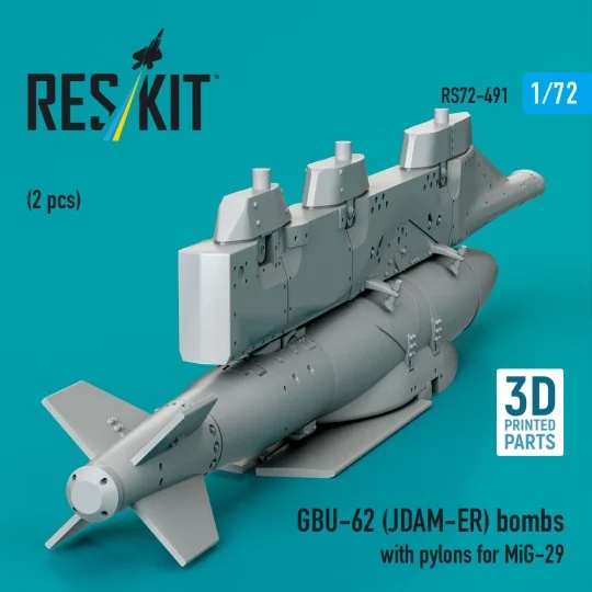 GBU-62 (JDAM-ER) bombs with pylons for MiG-29 Fulcrum (2 pcs) (3D P...