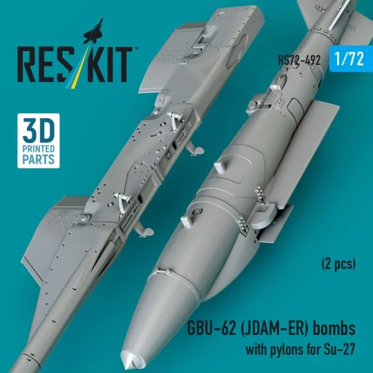 GBU-62 (JDAM-ER) bombs with pylons for Su-27 Flanker (2 pcs) (3D Pr...