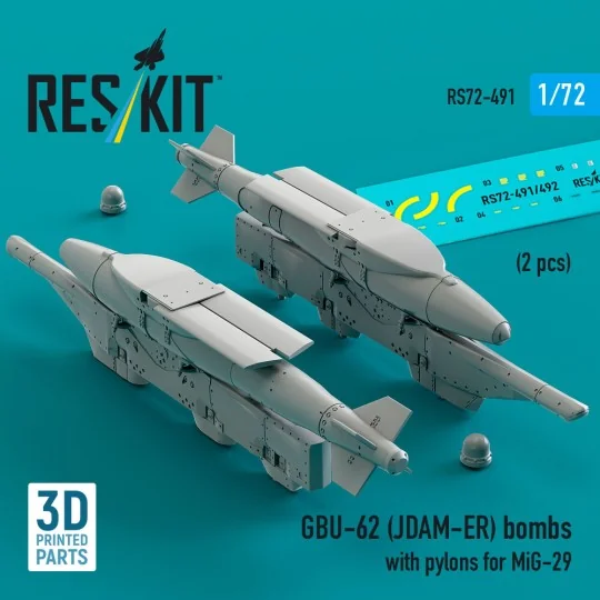 GBU-62 (JDAM-ER) bombs with pylons for MiG-29 Fulcrum (2 pcs) (3D P...
