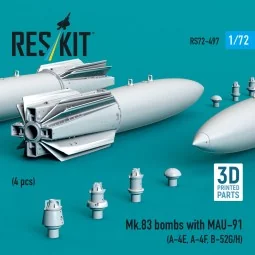 Mk.83 bombs with MAU-91 (4 pcs) (A-4E, A-4F, B-52G/H) (3D printed),... 2