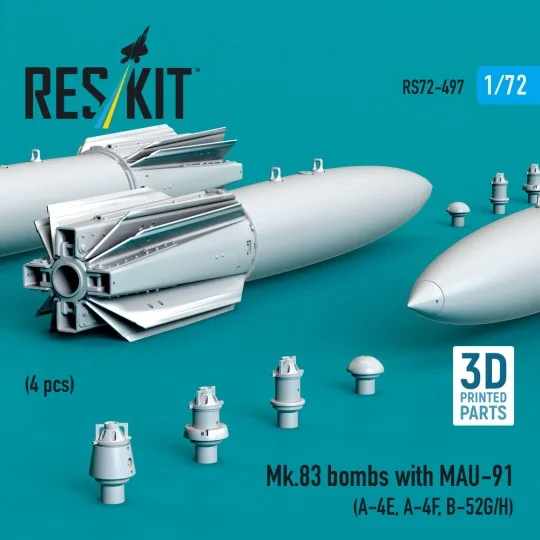 Mk.83 bombs with MAU-91 (4 pcs) (A-4E, A-4F, B-52G/H) (3D printed),...