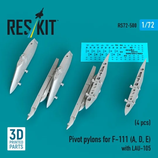 Pivot pylons for F-111 (A, D, E) with LAU-105 (4 pcs), 1/72 - ResKi... Pivot pylons for F-111 (A, D, E) with LAU-105 (4 pcs), 1/72 - ResKi...